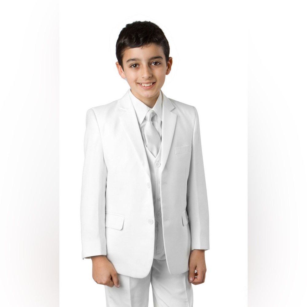 Boys Husky size 16H White Three-Piece Suit with Tie